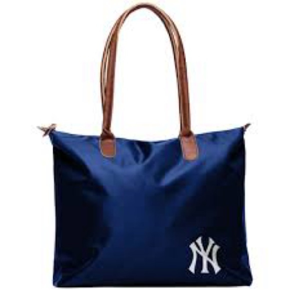 New York Yankees Navy Tote with Brown Accents